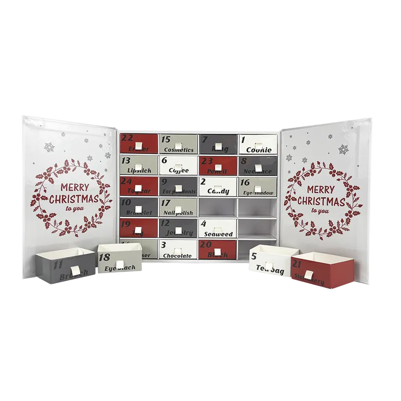 Factory Wholesale Price High Quality Christmas Advent Calendar Gift Box 24 Grid Drawer Box With Rope - Buy High Quality Gift Box,Christmas Advent Calendar Gift Box,Candy Box.