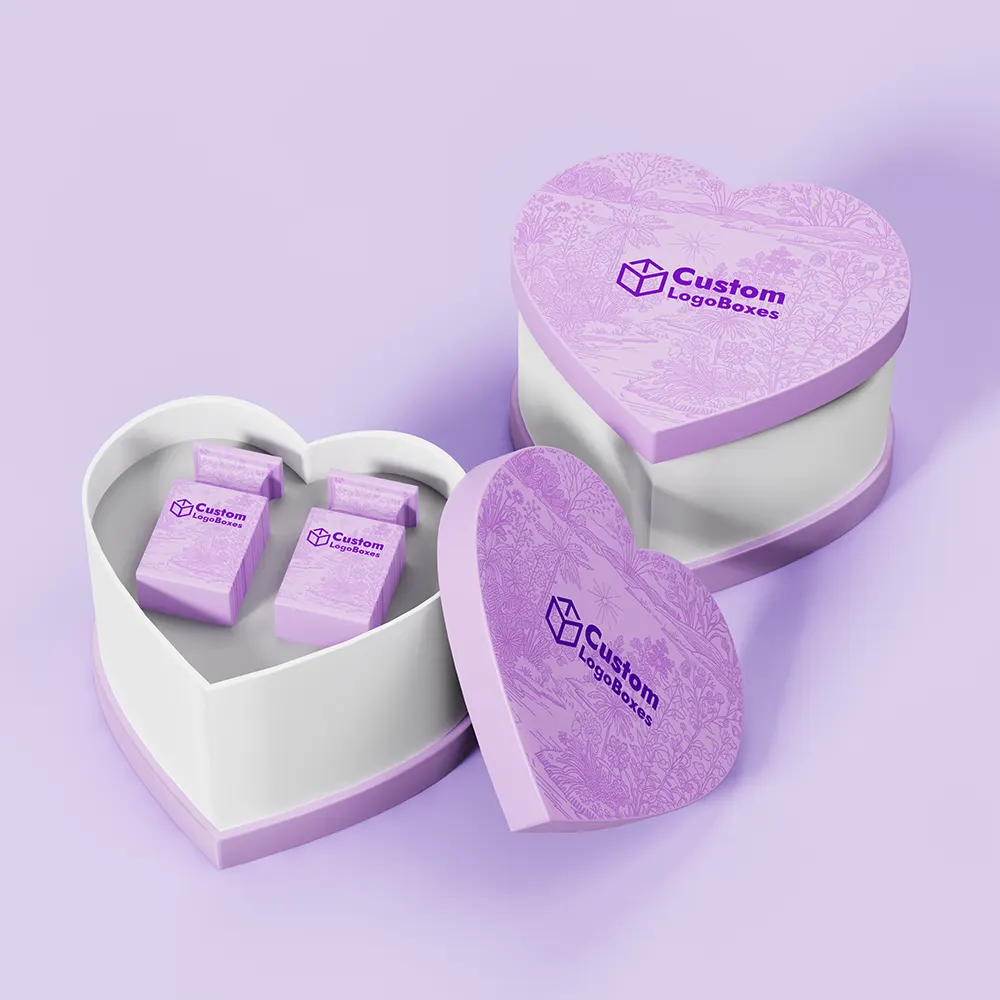 Custom Logo Heart Shaped Boxes with Lids