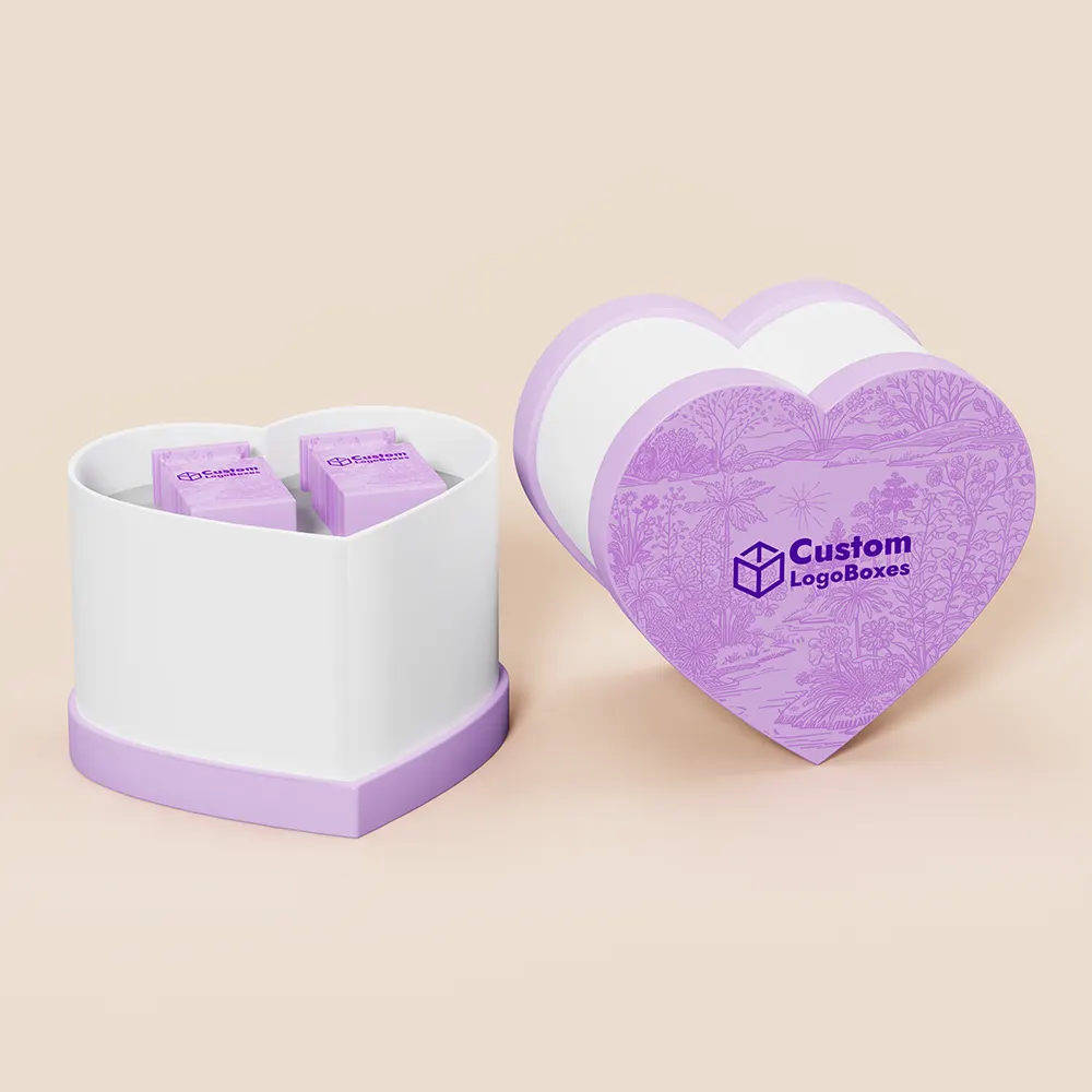 Custom Logo Heart Shaped Boxes with Lids