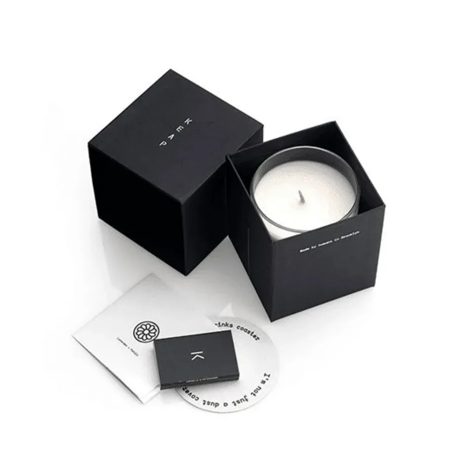 Customized Luxury Black Color Matt Finishing High End Small Squared Lid And Base Two Pieces Rigid Gift Candle Box - Buy Black Color Silver Gold Foil Logo Branded Custom Luxury Cardboard Paperboard Rigid Gift Box For Candle Craft Gift Diffuser Box,Lux