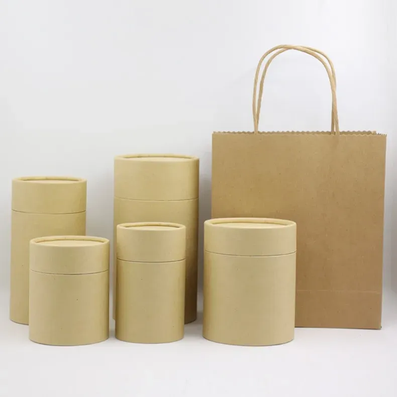 Custom Printed Empty Tea Paper Cardboard Tubes Round Carton Box Tea Kraft Paper Packaging Can - Buy Paper Tubes Tea Packaging,Cylinder Cardboard Boxes Packaging,Paper Box Can For Food.